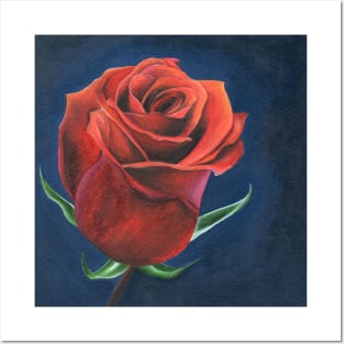 Pretty red painted acrylic rose Posters and Art